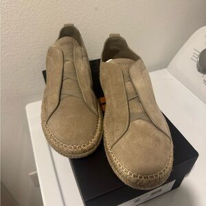 Zegna Tan Suede Men's Loafers